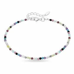 multifärgat armband i silver 16 + 2 cm x 2,3 mm