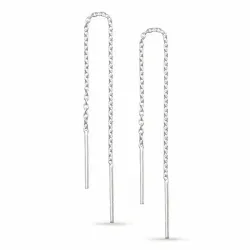 långa kedja örhängen i silver