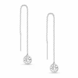 långa kedja örhängen i silver