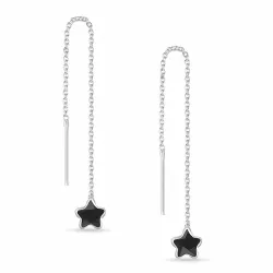 långa kedja örhängen i silver