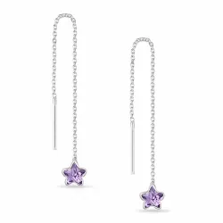 långa kedja örhängen i silver