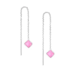 långa kedja örhängen i silver