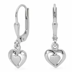 hjärta örhängen i silver