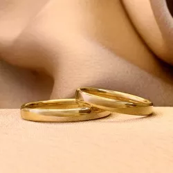 3 mm vigselsringar i 9 karat guld - set