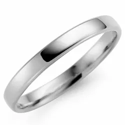 slät 3 mm vigselsring i 14  karat vitguld