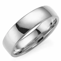 blank 6 mm vigselsring i 9 karat vitguld