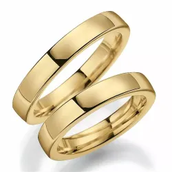 4 mm vigselsringar i 14  karat guld - set