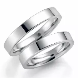 4 mm vigselsringar i 9 karat vitguld - set
