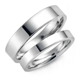 5 och 3 mm vigselsringar i 9 karat vitguld - set
