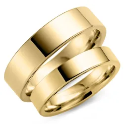 6 och 5 mm vigselsringar i 9 karat guld - set
