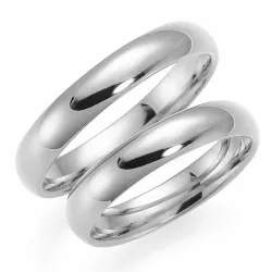 4 mm vigselsringar i 14  karat vitguld - set