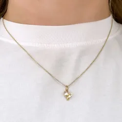 tro-hopp-kärlek zirkon hängen i 9 karat guld - Amoré