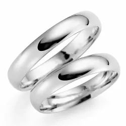 4 mm vigselsringar i 14  karat vitguld - set