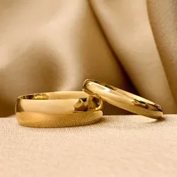 6 och 3 mm vigselsringar i 9 karat guld - set