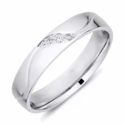 4 mm diamant vigselsring i 9 karat vitguld 0,008 ct och 0,015 ct