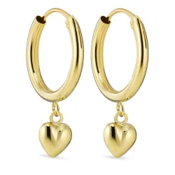 hjärta örhängen i 9 karat guld - Gold Collection