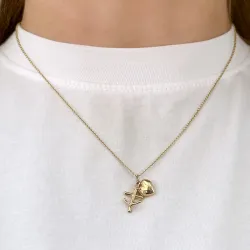 tro-hopp-kärlek halsband i förgyllt silver med hängen i 9 karat guld - Amoré