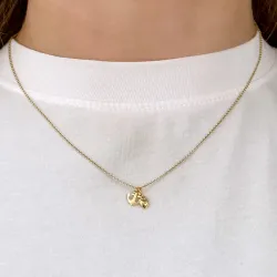 tro-hopp-kärlek halsband i förgyllt silver med hängen i 9 karat guld - Amoré