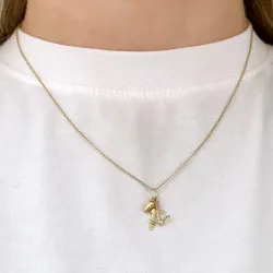 tro-hopp-kärlek halsband i förgyllt silver med hängen i 9 karat guld - Amoré
