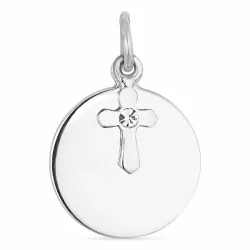 runt kors hängen i silver