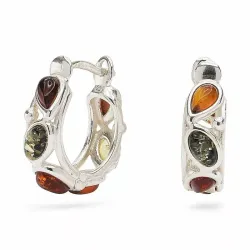 12 mm bärnsten creol i silver