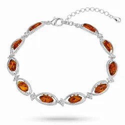 elegant bärnsten armband i silver