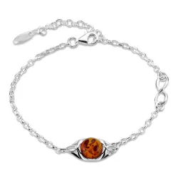 bärnsten armband i silver