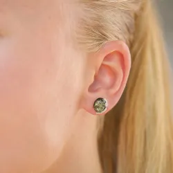 ovala bärnsten örhängestift i silver