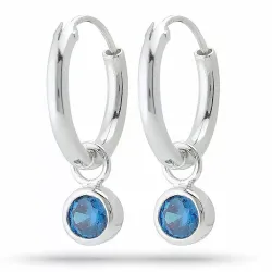 14,5 mm blå zirkon creol i silver
