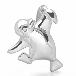 pingvin hängen i rhodinerat silver
