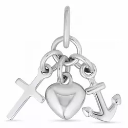 Lille tro-hopp-kärlek hängen i rhodinerat silver
