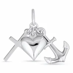 stort tro-hopp-kärlek hängen i silver - Amoré