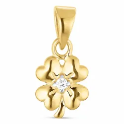 fyrklöver hängen i förgyllt silver