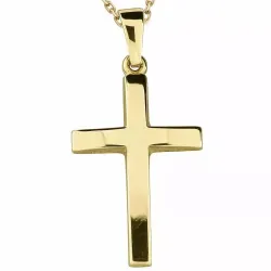 kors halsband i förgyllt silver med hängen i 8 karat guld - Amoré