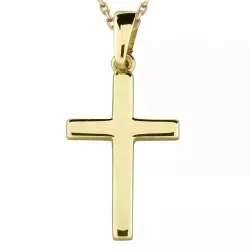 kors halsband i förgyllt silver med hängen i 8 karat guld - Amoré