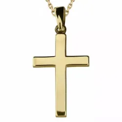 kors halsband i förgyllt silver med hängen i 8 karat guld - Amoré