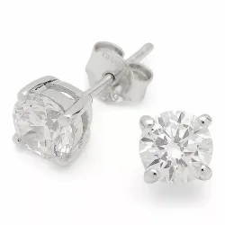 6 mm zirkon örhängen i silver