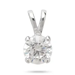 runt zirkon silver hängen i silver
