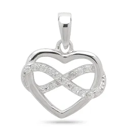 Hjärta infinity zirkon hängen i silver