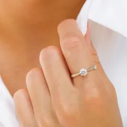zirkon solitärring i silver