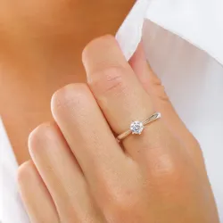 zirkon solitärring i silver