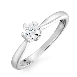 zirkon solitärring i silver