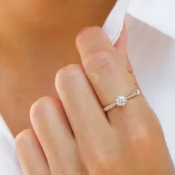 zirkon solitärring i silver