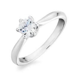 zirkon solitärring i silver