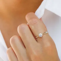 zirkon solitärring i silver