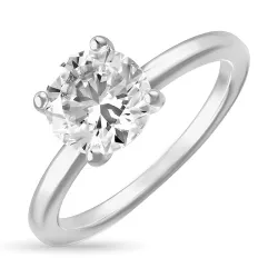 zirkon solitärring i silver
