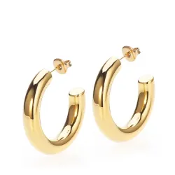 Sistie2ND Aura Medium halvcreol i förgyllt stål