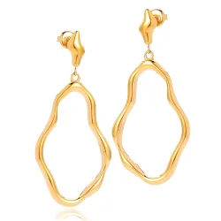 Sistie2ND Wavy örhängen i förgyllt stål