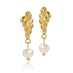 Sistie2ND Freja pärla kedja örhängen i förgyllt stål