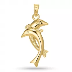 Stort delfin hängen i förgyllt silver